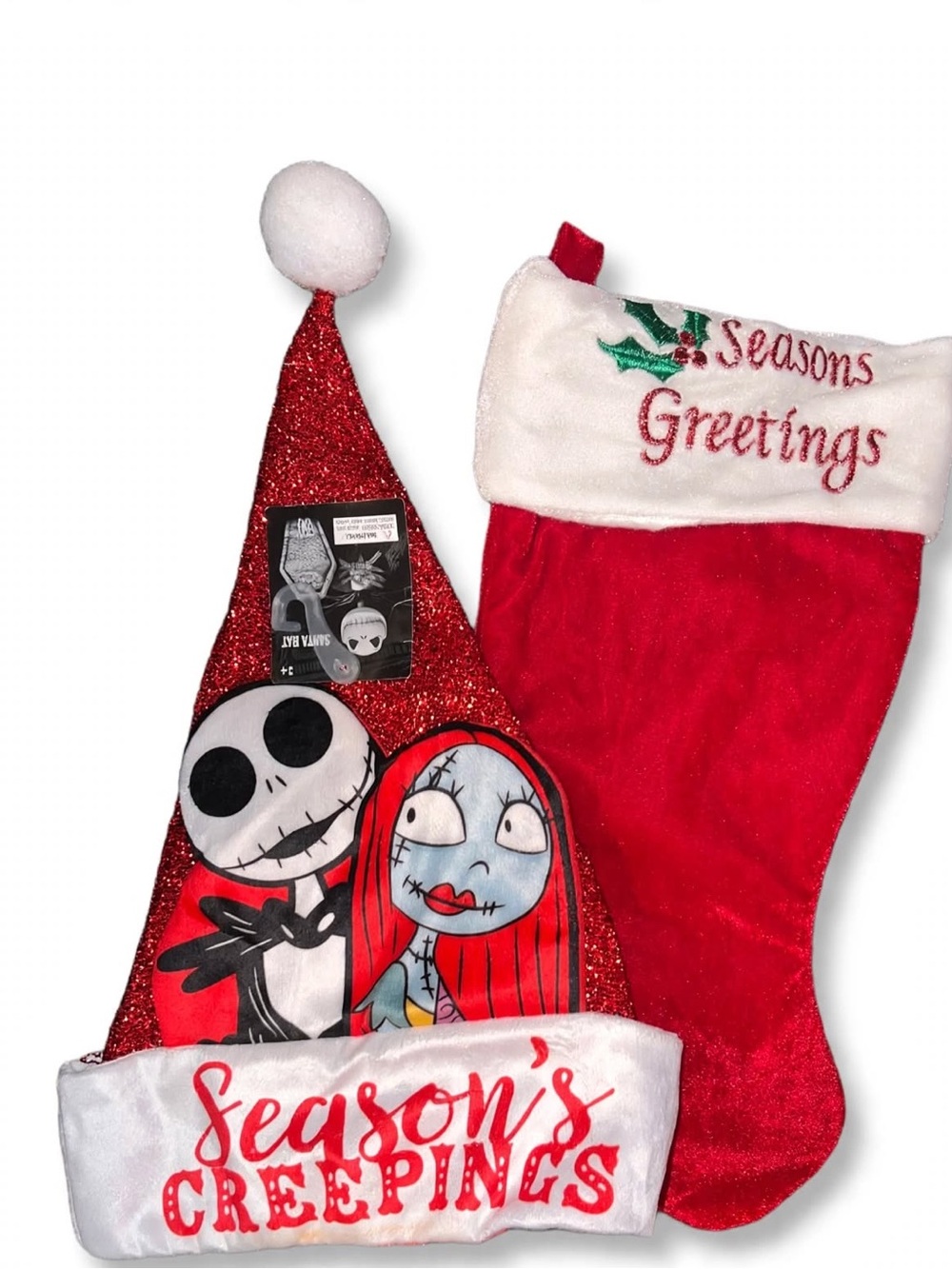 Disney Nightmare Before Christmas Hat & Christmas sticking Bundle